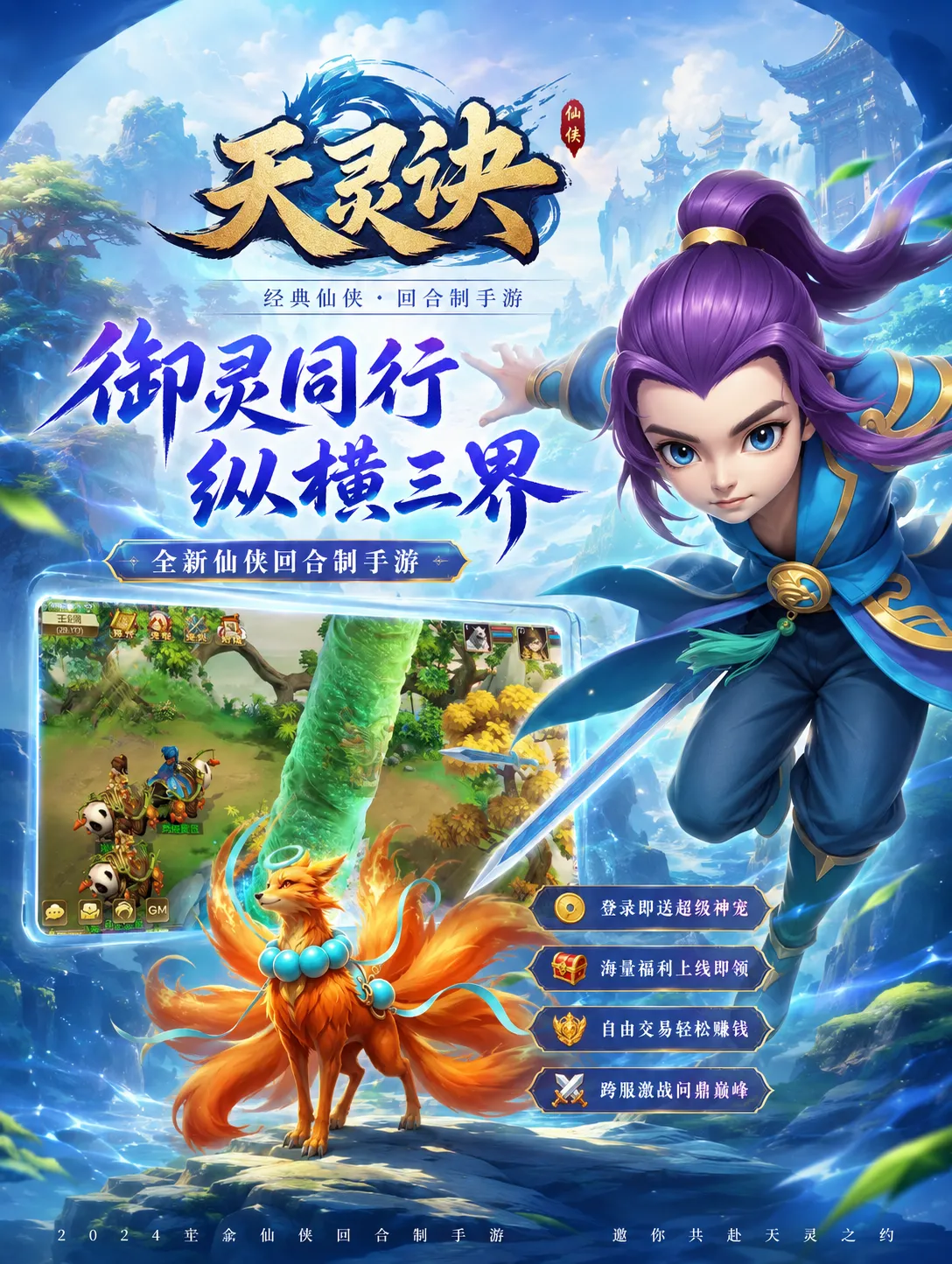 天灵诀手游官网下载_正版回合制，竞技对战引爆全新修仙世界争霸