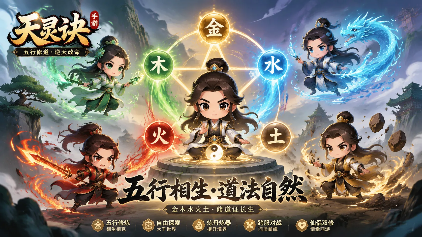 天灵诀手游官方主站丨幻兽·法宝·功法三位一体养成解析，零氪打造顶配战力！